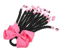 GAROZATION Beaded Braided Ponytail Hair Extension for Afro Braids Wig Large Bowknot 2# Color ’s Braiding Hair Piece for Daily and Party Use