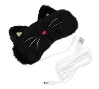 GAROZATION Black Velvet Sleep Blindfold with Shading Effect and Blood Cell Activation, USB Heated Eye Mask for Home and Meeting Use, Comfortable Sleep Blackout Eye Cover