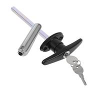GAROZATION Black Zinc Alloy T-Handle Lock Set for Barn Doors and Rv with Lock and Key, Easy Operation Enhancing Security, Suitable for Sliding and Garage Doors