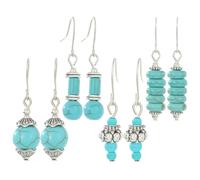 GAROZATION Bohemian Turquoise Drop Earrings for Women Vintage Style Dangle Hook Earrings Nickel-Free Hooks Trendy Aesthetic Jewelry for Teens and Adults