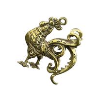 GAROZATION Brass Rooster Keychain Pendant Vintage DIY Craft Charm Unique Brass Pendant for Household Decorations and Jewelry Making Accessories