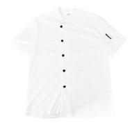 GAROZATION Breathable Short Sleeve Chef Jacket White Solid Cook Uniform Chef Workwear Mesh Fabric Kitchen Cooking Apparel M
