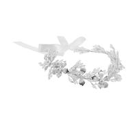 GAROZATION Bridal Rhinestone Headband with Silk Ribbon Tie Handmade Floral Hair Vine Elegant Headdress for Weddings and Special Occasions for Brides and Bridesmaids