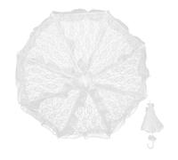 GAROZATION Bride to Be Decorations Lace Cotton Wedding Umbrella Handmade Embroidery for Wedding Party Photo Props Small
