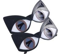 GAROZATION Cat Eye Sunglasses Women 2pcs Black Oversized Fashionable Photo Props Dark Glasses for Party and Shooting