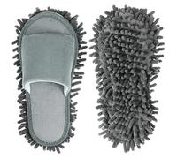 GAROZATION Chenille Mop Slippers Open Toe Floor Cleaning Dust Mop Shoes for Men and Women Large Fits Soft Home Slippers with Non-slip Sole for Tile Vinyl Floors