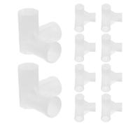 GAROZATION Closet Rod Tee Fitting 10Pcs Thickened 3-Way Connector for Shoe Rack and Wardrobe Rod Link Suitable for Home Storage