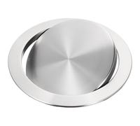 GAROZATION Countertop Trash Bin Lid Stainless Steel Round Swing Flap Cover Recessed Waste Chute Lid for 18-20Cm Hole Kitchen and Bathroom Use