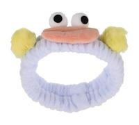 GAROZATION Cute Plush Big Eyes Makeup Headband for Women, Elastic Blue Skincare Hair Loop Spa Headwrap for Face Washing Yoga Shower Beauty Care