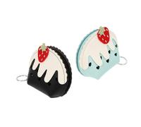 GAROZATION Cute Strawberries Ice Cream Mini Wallet Coin Purse Small Zipper Pouch for Women