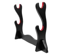 GAROZATION Desktop Two-tier Flute Display Stand Wooden Xiao Flute Holder Storage Rack for Wind Instrument Accessories, Household Musical Instrument Organizer for Home and Studio