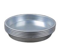 GAROZATION Dinner Plates Set Simple Design Rust Free 5 Pcs Aluminium Alloy and Easy to Maintain Snack and Fruit Plates, Silver Colour with for Food Parties and Outdoor Bbqs