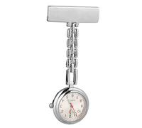 GAROZATION Doctor Hanging Watch Pocket Watch for Nurses Zinc Alloy Luminous Face with Safety Pin Clip for Medical Staff Uniforms Hospital Use Retractable Fob Design Silver