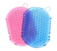 GAROZATION Double-Sided Massage Gloves and Uniform Dot Texture 2 Pcs Bath Brush with Glove-Style Design Sturdy PVC Material for Multipurpose Massage and Easy to Clean, for Relaxing