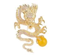 GAROZATION Dragon Brooch Pin Chinese Style Dragon Lapel Pin Decorative Brooch for Women and Men Fashion Suit Accessories Holiday Jewelry