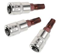 GAROZATION Drive Bit Socket Set 3pcs Hexagon Star Alloy Sockets with Accurate Design for Nuts and Screws