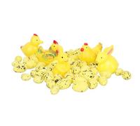 GAROZATION Easter DIY Wreath Egg Decor Painted Eggs, Rabbit, Chick and Duck Models, Yellow Foam and Plastic Material, Practical and Sturdy for Holiday and Banquet Decorations