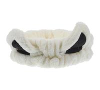 GAROZATION Elastic Cloth Cat Ears Skincare Headband for Women, Easy to Put and Take, for Daily Use and Shower, White Facial Wash Hairband