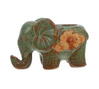 GAROZATION Elephant Succulent Planter Small Ceramic Flower Pot for Indoor Plants Drainage Cute Decorative Cactus Pot for Home Décor ()
