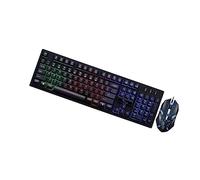 GAROZATION Ergonomic Mechanical Feel Wired Gaming Keyboard Mouse Set USB Luminous Backlit Computer Kit for Gamers Durable High Definition Keys Non Conflict Design for Office and Home Use