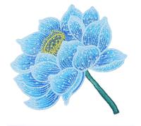 GAROZATION Ethnic Embroidered Patch 3D Appliqué Cloth Sticker for Sewing Crafts, Decorative Lotus Cloth Patch for Fashion and Upcycling,