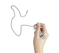 GAROZATION Fan Chain Pendant Silver Iron round Beaded Pull Chain Extension No Burrs Rust Resistant Contemporary Style Suitable for Room Festival Use