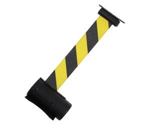 GAROZATION Fixed Wall Mount Indoor Line Barrier with Automatic Retraction and Secure Wall Attachment, 2m Retractable Event Queue Barrier Made of Plastic and Iron for Managing Queue Lines