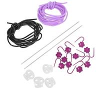 GAROZATION Flexible Knitting Stitch Holder Set with 2-hole Cord Locks, Plastic Needle Stopper for Crochet and Yarn Projects, Hollow Tube Stitch Keeper Cords for DIY Knitting Accessories