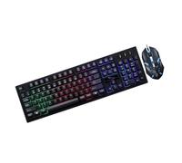 GAROZATION Gaming Keyboard and Mouse Set Ergonomic Design USB Wired Connection Mechanical Touch Keys for Intense Gaming Sessions Computer