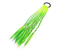 GAROZATION Girl Wig Braids Headwear Twisting Braid Headdress Performance Wig for Kids Dark Green Yellow Lightweight Decorative Hair Accessory for Children’s Costume Party