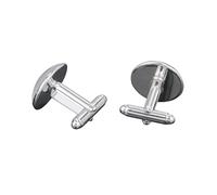 GAROZATION Glass and Copper Cuff Link Sleeve Button for Men Round J Letter Pattern Smooth Electroplated Finish Lightweight Collar and Sleeve Accessory Suitable for Business and Formal Shirts