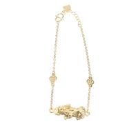 GAROZATION Golden Feng Shui Bracelet for Women Men Stylish Pi Yao Chain with Money Coin and Design Luck Amulet Jewelry for Wealth Blessing Daily Wear and Gift