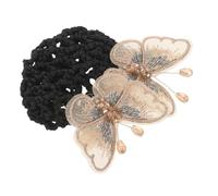 GAROZATION Hair Bun Clip Cover Net with Butterfly Decor Flexible Mesh Hairnet Accessory for Women and Girls for Professional and Formal Occasions High Elasticity and Comfortable Fit