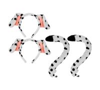 GAROZATION Halloween Dalmatian Costume Accessory Dog Earmuffs Headband Set for Adults Kids Party Birthday