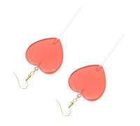 GAROZATION Handmade Heart Drop Earrings Funny Love Heart Lollipops Dangle Jewelry for Women and Comfortable Lightweight Candy Color Ear Pendants Unique Gift Accessory