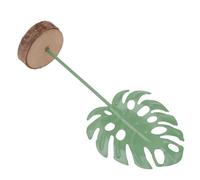 GAROZATION Hawaiian Style Resin Handicraft Desktop Decor Realistic Green Monstera Leaf, Handmade Craft Featuring Fine Workmanship, for Table Decoration and Lobby Ornament