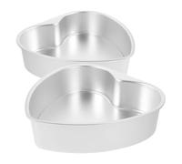 GAROZATION Heart Shaped Aluminum Cake Pans 7 Inch 2Pcs with Easy Release Bottom for Oven Baking and Romantic Occasion Desserts