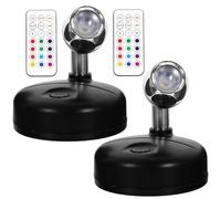 GAROZATION Indoor Wireless LED Spotlights 2Pcs, Remote Control 13-Color Battery Powered Accent Lights with Rotatable Heads for Art and Display Lighting