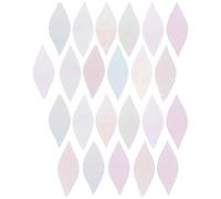 GAROZATION Iridescent Leaf Shaped Glass Mosaic Tiles 21Pcs for Handmade Student DIY Craft Projects Candle Holder Decor