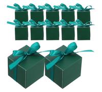 GAROZATION Kraft Paper Candy Boxes in Green 50pcs with Ribbon Small Multi-functional Treat Boxes for Weddings and Party Favors for Large-scale Weddings and Events