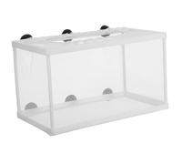 GAROZATION Large Aquarium Breeder Net Plastic and Polyester Material with Suction Cups Separates New-born Fry to Survival Rate Random Color for Juvenile Fish for Breeding Fish in Aquarium