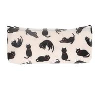 GAROZATION Large Capacity Portable Pencil Case with Adorable Cat Design, Made of Sturdy PVC Jelly Glue Material, Simple and Generous Style, for Students and Office Use
