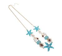 GAROZATION Lightweight Beach Charm Necklace Ocean Jewelry for Women Boho Sea Star Pendant for Warm Weather Gatherings Versatile Seaside Holiday Jewelry