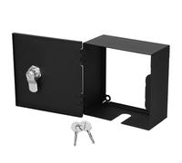 GAROZATION Lockable Outdoor Electrical Outlet Box with Iron Material and Wear-resistant Design, Single Gang Black Metal Enclosure Suitable for Hotels and Schools, Protective Anti-theft Cover