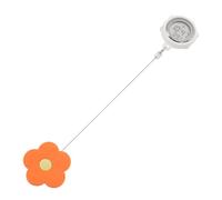 GAROZATION Luminous Digital Nurse Fob Watch Retractable Pocket Watch with Orange Flower Design for Medical Staff Nursing Accessories