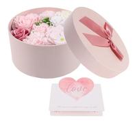 GAROZATION Luxury Pink Soap Flower Box for Mother's Day with Non-odor Safe Material and Beautiful Packaging for Valentine's Day Random Color
