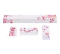 GAROZATION Mechanical Keyboard Pbt Keycaps Kit 4Pcs Cherry Blossom Design Sturdy Dye Sublimation for DIY Computer Accessories