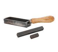 GAROZATION Melting Casting Mold Strip Shape Wood Handle Iron Oil Trough Mold with Thermal Stability Easy to Hold for Copper Silver Jewelry Casting