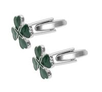 GAROZATION Mens Cufflinks 2pcs Green Four Leaf Clover Heart Alloy Good Luck Cuff Clasps for Men St Patricks Day Party Favors Stylish Versatile Sleeve Buttons for Casual Outings
