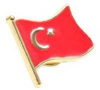 GAROZATION Metal Turkey Flag Brooch Pin, Creative Red Enamel Clothes Badge, National Flag Lapel Pin for Women’s Clothing Decoration